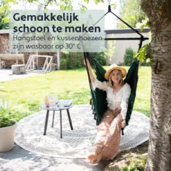 Vita5 XXL Hangstoel | Binnen&Buiten Hangnest | Incl. 2 Kussens En Boekenvak | Volwassenen&Kinderen | Hangmatstoel Tot 225kg | Donkergroen 3 Vita5 XXL Hangstoel | Binnen&Buiten Hangnest | Incl. 2 Kussens En Boekenvak | Volwassenen&Kinderen | Hangmatstoel Tot 225kg | Donkergroen -Tuinmeubelseries Winkel 1200x1200 479