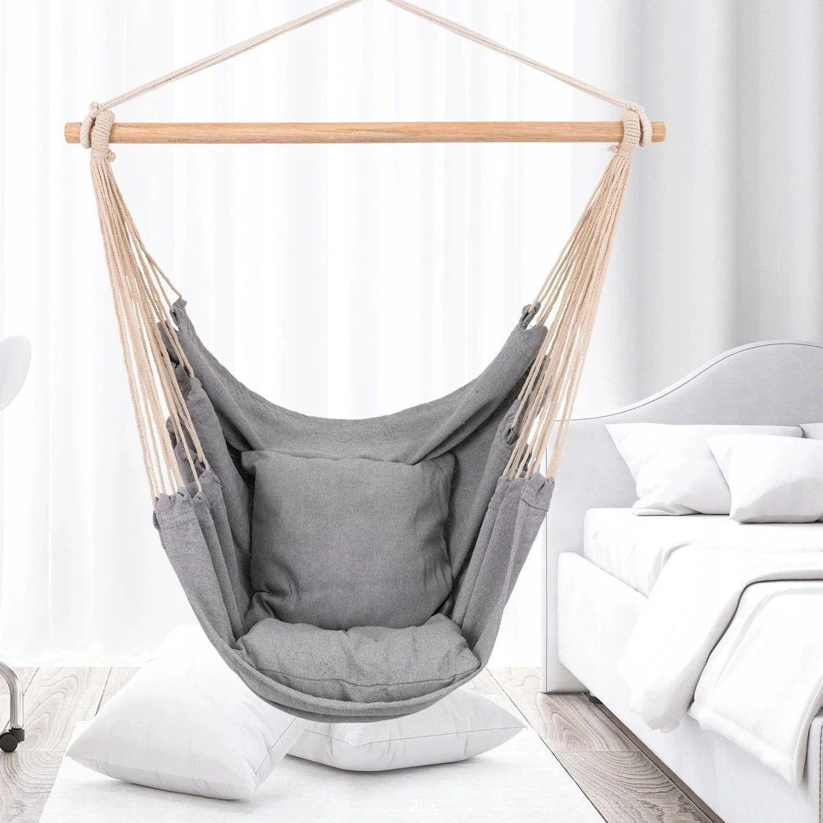 RENALUX Hangstoel Buiten en Binnen - Hangstoel voor Binnen - Hangstoel zonder Standaard - Hangstoel Cocoon - Gratis 2 Zachte Kussens - 150 KG - Grijs RENALUX Hangstoel Buiten En Binnen - Hangstoel Voor Binnen - Hangstoel Zonder Standaard - Hangstoel Cocoon - Gratis 2 Zachte Kussens - 150 KG - Grijs -Tuinmeubelseries Winkel 1200x1200 482