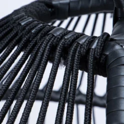 Merkloos Hangstoel Norway - Zwart Wicker & Touw Luxe Egg Hangstoel Met Dikke Antraciete Kussens Met Frame - Inklapbare Basket -Tuinmeubelseries Winkel 1200x1200 487