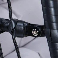 Merkloos Hangstoel Norway - Zwart Wicker & Touw Luxe Egg Hangstoel Met Dikke Antraciete Kussens Met Frame - Inklapbare Basket -Tuinmeubelseries Winkel 1200x1200 489