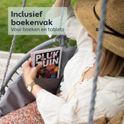 Vita5 Macramé Hangstoel - Voor Binnen En Buiten - Zonder Standaard - Incl. Kussen, Boekenvak En Beschermhoes - Tot 150kg - Grijs 2 Vita5 Macramé Hangstoel - Voor Binnen En Buiten - Zonder Standaard - Incl. Kussen, Boekenvak En Beschermhoes - Tot 150kg - Grijs -Tuinmeubelseries Winkel 1200x1200 491