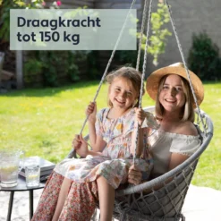 Vita5 Macramé Hangstoel - Voor Binnen En Buiten - Zonder Standaard - Incl. Kussen, Boekenvak En Beschermhoes - Tot 150kg - Grijs 4 Vita5 Macramé Hangstoel - Voor Binnen En Buiten - Zonder Standaard - Incl. Kussen, Boekenvak En Beschermhoes - Tot 150kg - Grijs -Tuinmeubelseries Winkel 1200x1200 493
