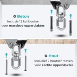 AVINT GOODS RVS Ophangsysteem Plafondhaak Bokszak – Schroefhaak & Ophanghaak Hangstoel – Muurhaak Binnen & Buiten - 550KG -Tuinmeubelseries Winkel 1200x1200 516