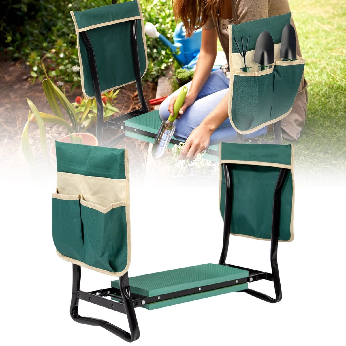Uten - kniebankje tuin - knie steun - tuinkruk inklapbaar - kniesteun tuinieren - kniekussen - tot 150 kg - Groen Uten - Kniebankje Tuin - Knie Steun - Tuinkruk Inklapbaar - Kniesteun Tuinieren - Kniekussen - Tot 150 Kg - Groen -Tuinmeubelseries Winkel 1200x1200 553