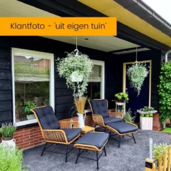BUITEN Living Dex Wicker Loungestoel Tuin | Wicker + Aluminium | Bamboe Antraciet -Tuinmeubelseries Winkel 1200x1200 559