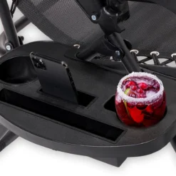 LifeGoods Opvouwbare Tuinstoelen - Verstelbaar Zonnescherm - 2 Stuks - 30°-90° Verstelbaar - Metaal - Zwart -Tuinmeubelseries Winkel 1200x1200 582