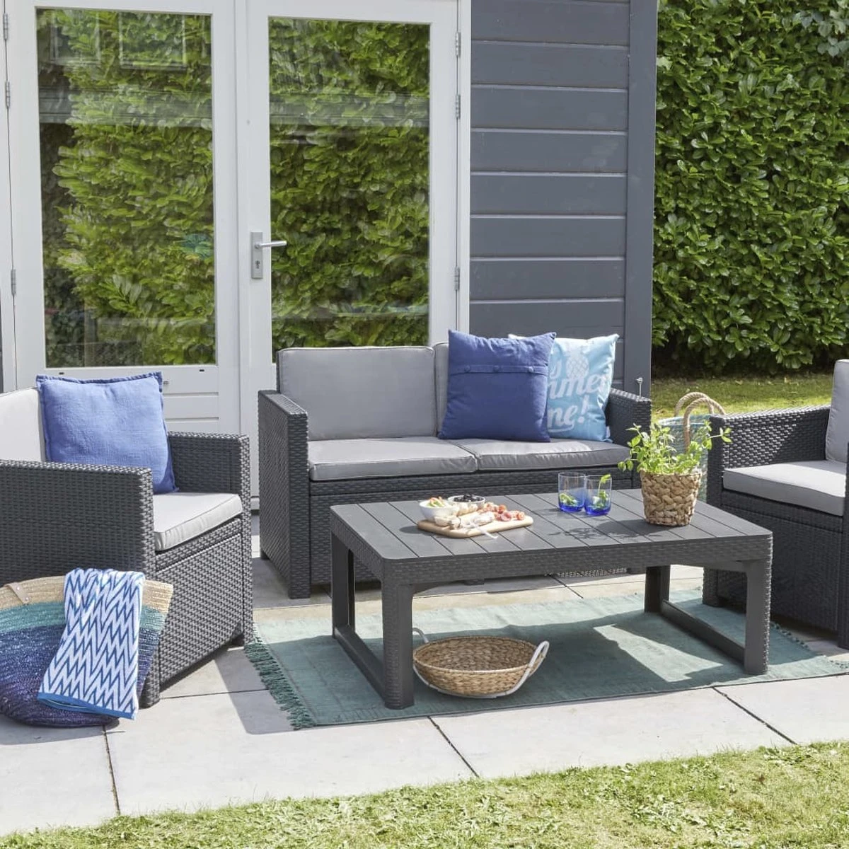 Allibert Lyon Tuintafel - 116x71,5x66/40 cm - Grafiet Allibert Lyon Tuintafel - 116x71,5x66/40 Cm - Grafiet -Tuinmeubelseries Winkel 1200x1200 587