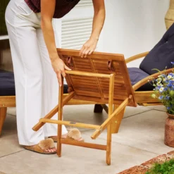 Merkloos EezyLife Houten Bijzettafel - 46x46x46cm - Acacia Hout - Tuintafel -Tuinmeubelseries Winkel 1200x1200 601