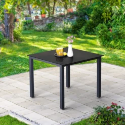 Casaria – Tuintafel – Aluminium – 90x90x75cm –Antraciet -Tuinmeubelseries Winkel 1200x1200 610