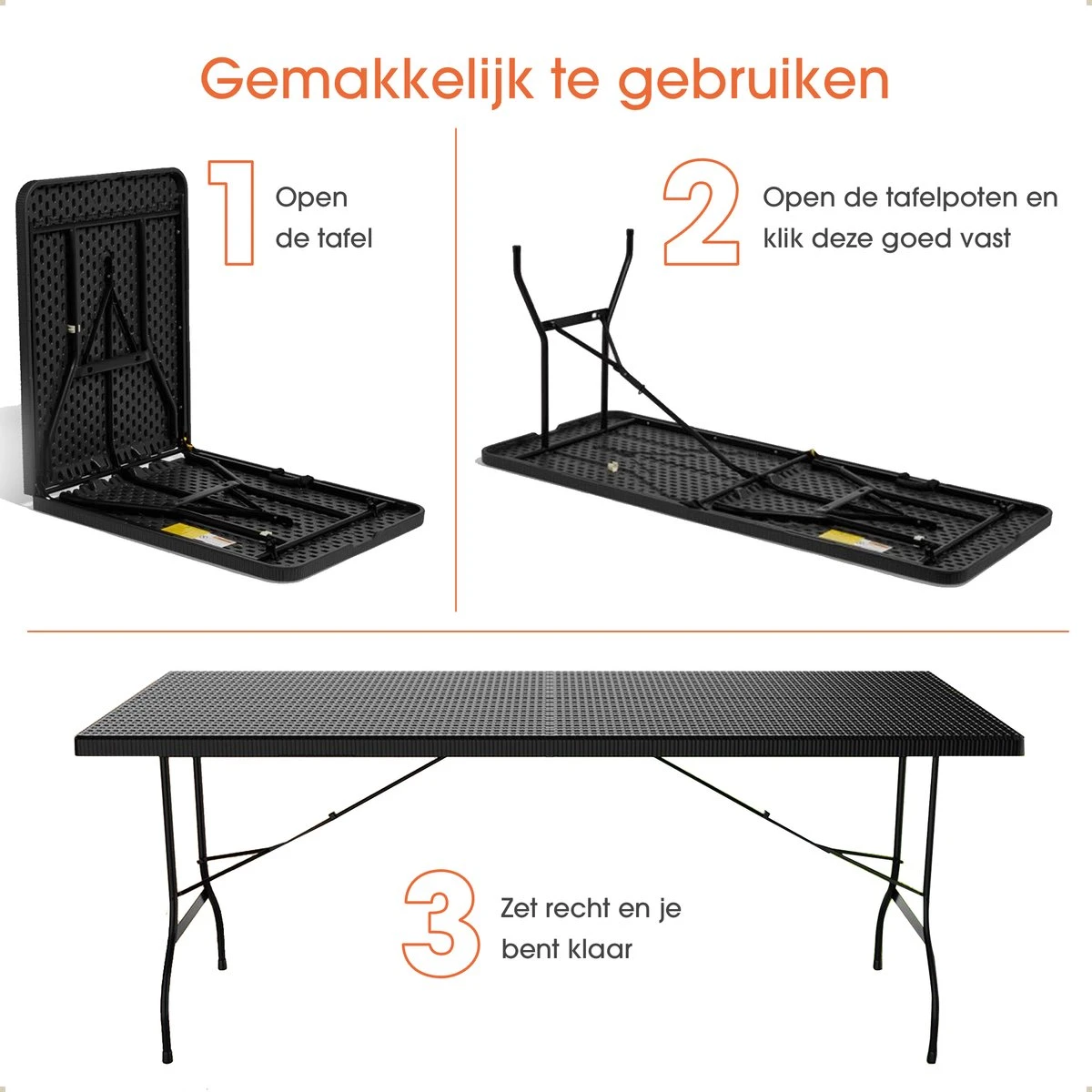 Lenx Klaptafel - Inklapbare tafel - Opvouwbare Tuintafel - Vouwtafel - Inclusief handvat en 2 tafelkleden - 180x75x74cm - 6 tot 8 Personen Lenx Klaptafel - Inklapbare Tafel - Opvouwbare Tuintafel - Vouwtafel - Inclusief Handvat En 2 Tafelkleden - 180x75x74cm - 6 Tot 8 Personen -Tuinmeubelseries Winkel 1200x1200 616