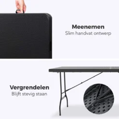 LifeGoods Klaptafel - Inklapbaar - 180 Cm - 6 Tot 8 Personen - Zwart -Tuinmeubelseries Winkel 1200x1200 629