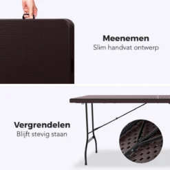 LifeGoods Klaptafel - Inklapbaar - 180 Cm - 6 Tot 8 Personen - Bruin -Tuinmeubelseries Winkel 1200x1200 692