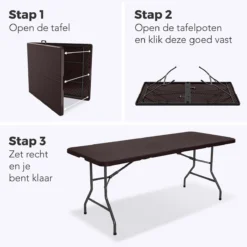LifeGoods Klaptafel - Inklapbaar - 180 Cm - 6 Tot 8 Personen - Bruin -Tuinmeubelseries Winkel 1200x1200 693