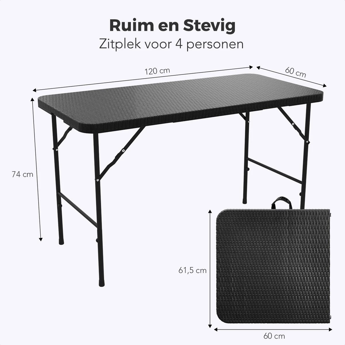LifeGoods Klaptafel - Inklapbaar - 120 cm - 4 Personen - Zwart LifeGoods Klaptafel - Inklapbaar - 120 Cm - 4 Personen - Zwart -Tuinmeubelseries Winkel 1200x1200 700