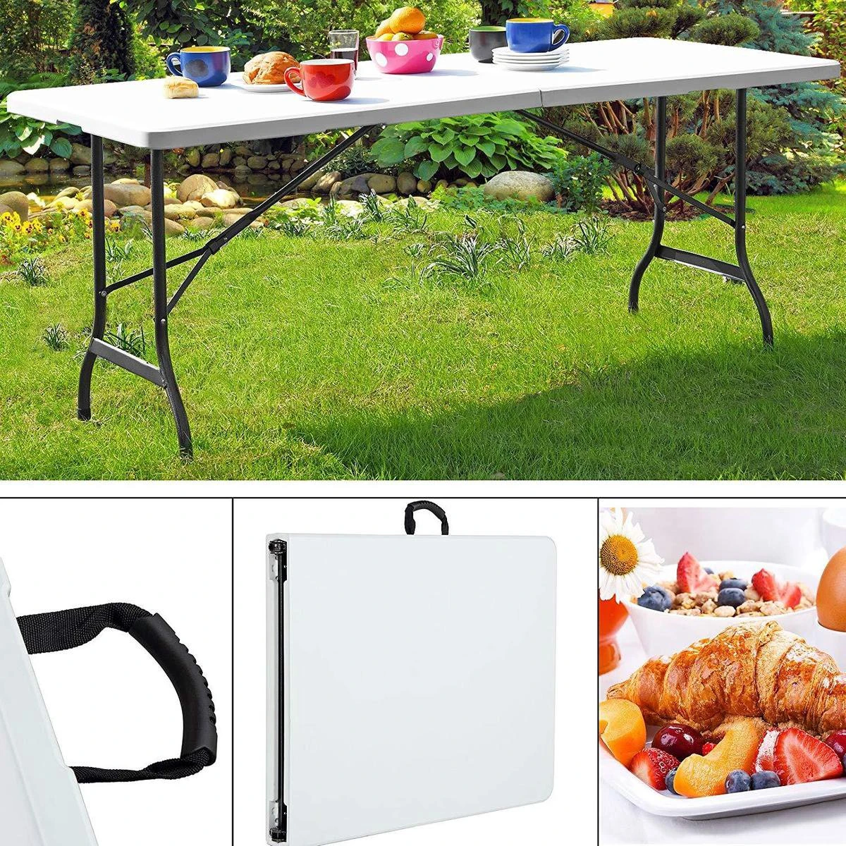MaxxGarden Vouwtafel - Opvouwbare Kampeer Tafel - Tuin - Camping - Binnen - Weersbestendig - 180 x 74 x 74cm- Wit MaxxGarden Vouwtafel - Opvouwbare Kampeer Tafel - Tuin - Camping - Binnen - Weersbestendig - 180 X 74 X 74cm- Wit -Tuinmeubelseries Winkel 1200x1200 720