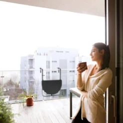 Relaxdays Balkontafel Inklapbaar, Balkon Tafel Rotan, Hangtafel Reling - Zwart -Tuinmeubelseries Winkel 1200x1200 732