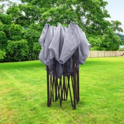 LifeGoods Partytent - 3x3 M - Zijwanden - Easy Up - Opvouwbaar - Waterdicht - Draagtas Met Wieltjes - Donkergrijs -Tuinmeubelseries Winkel 1200x1200 818