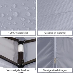 LifeGoods Partytent - 3x3 M - Zijwanden - Easy Up - Opvouwbaar - Waterdicht - Draagtas Met Wieltjes - Donkergrijs -Tuinmeubelseries Winkel 1200x1200 819