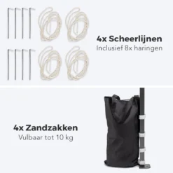 LifeGoods Partytent - 3x3 M - Zijwanden - Easy Up - Opvouwbaar - Waterdicht - Draagtas Met Wieltjes - Donkergrijs -Tuinmeubelseries Winkel 1200x1200 821