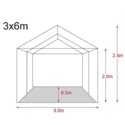 MaxxGarden Partytent - Paviljoen - 3x6m - Incl. Zijwanden - Waterdicht - Wit -Tuinmeubelseries Winkel 1200x1200 829