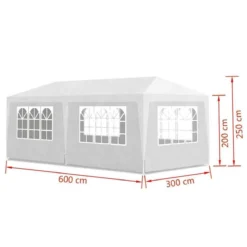 MaxxGarden Partytent - Paviljoen - 3x6m - Incl. Zijwanden - Waterdicht - Wit -Tuinmeubelseries Winkel 1200x1200 834