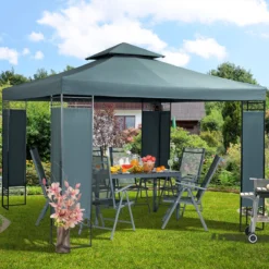 Casaria Paviljoen Lorca 3x3m - UV-bescherming 50+ Metaal - Antraciet -Tuinmeubelseries Winkel 1200x1200 835