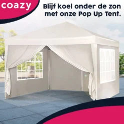 Waterdichte Partytent 3x3 Meter Opvouwbaar Met Zijwanden- Paviljoen Met Zijpanelen - Easy Up - Pop-up Tent Met Haringen, Touw En Anti Slip Poten -Tuinmeubelseries Winkel 1200x1200 841