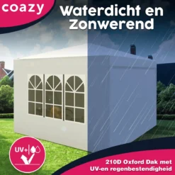 Waterdichte Partytent 3x3 Meter Opvouwbaar Met Zijwanden- Paviljoen Met Zijpanelen - Easy Up - Pop-up Tent Met Haringen, Touw En Anti Slip Poten -Tuinmeubelseries Winkel 1200x1200 845