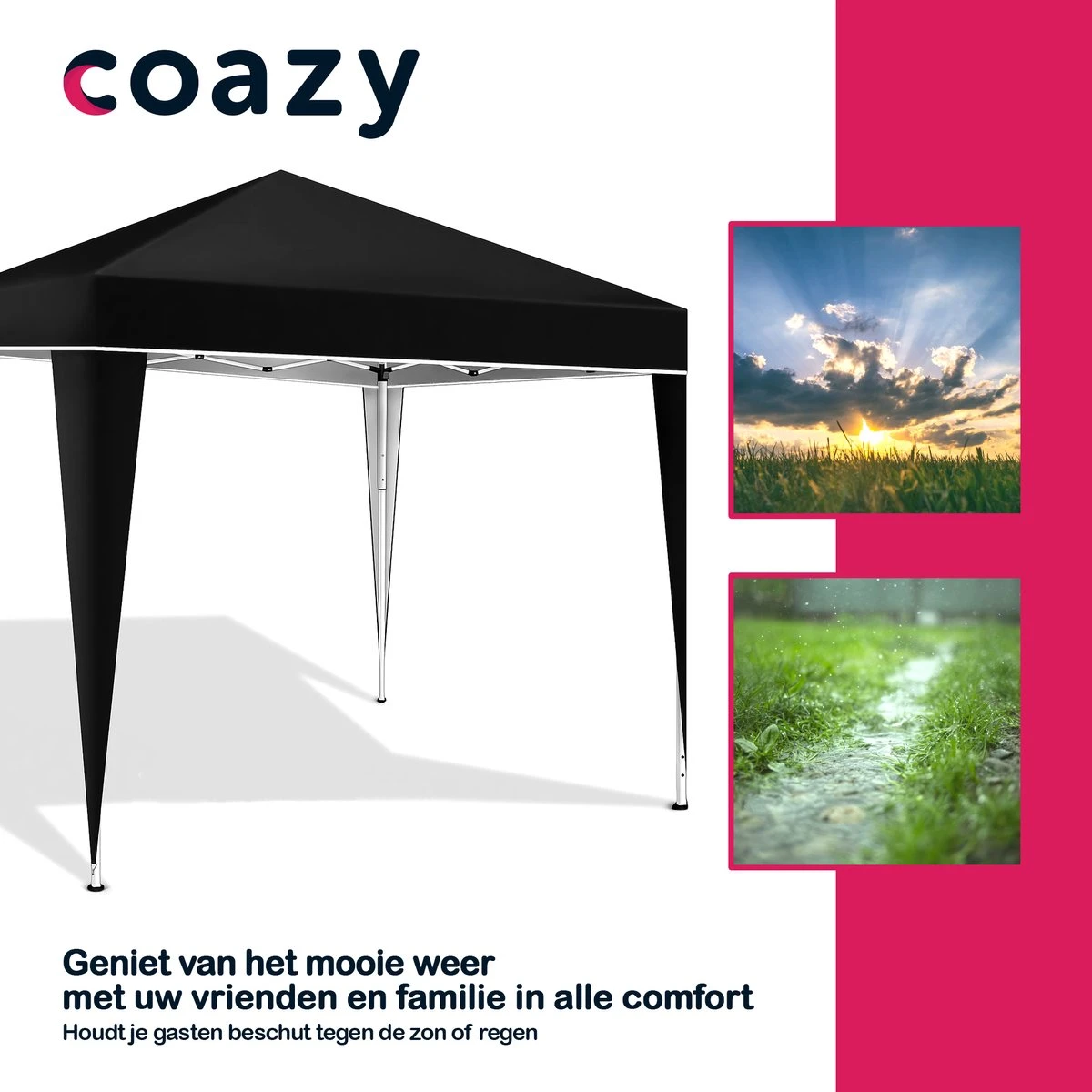 Coazy Waterdichte Partytent 3x3 meter opvouwbaar - Paviljoen - Easy up - Pop-up Tent met haringen, touw en anti slip poten - Waterdicht - Partytenten Weerbestendig Coazy Waterdichte Partytent 3x3 Meter Opvouwbaar - Paviljoen - Easy Up - Pop-up Tent Met Haringen, Touw En Anti Slip Poten - Waterdicht - Partytenten Weerbestendig -Tuinmeubelseries Winkel 1200x1200 892