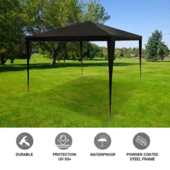 MaxxGarden Partytent - Paviljoen - 3x3 - Waterdicht - Zwart -Tuinmeubelseries Winkel 1200x1200 896