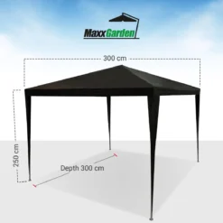 MaxxGarden Partytent - Paviljoen - 3x3 - Waterdicht - Zwart -Tuinmeubelseries Winkel 1200x1200 898