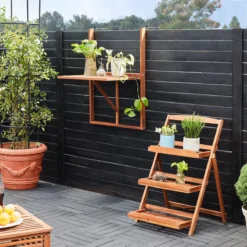 Merkloos Casaria Balkontafel - FSC®-Gecertificeerd Acaciahout – Hangend – Bruin -Tuinmeubelseries Winkel 1200x1200 9