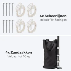 LifeGoods Partytent - 3x3 M - Easy Up - Opvouwbaar - Waterdicht - Draagtas Met Wieltjes - Beige -Tuinmeubelseries Winkel 1200x1200 905