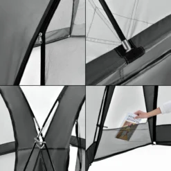 Pro-Tec Paviljoen Grästorp Met LED-verlichting 345x345x247 Cm Donkergrijs -Tuinmeubelseries Winkel 1200x1200 94