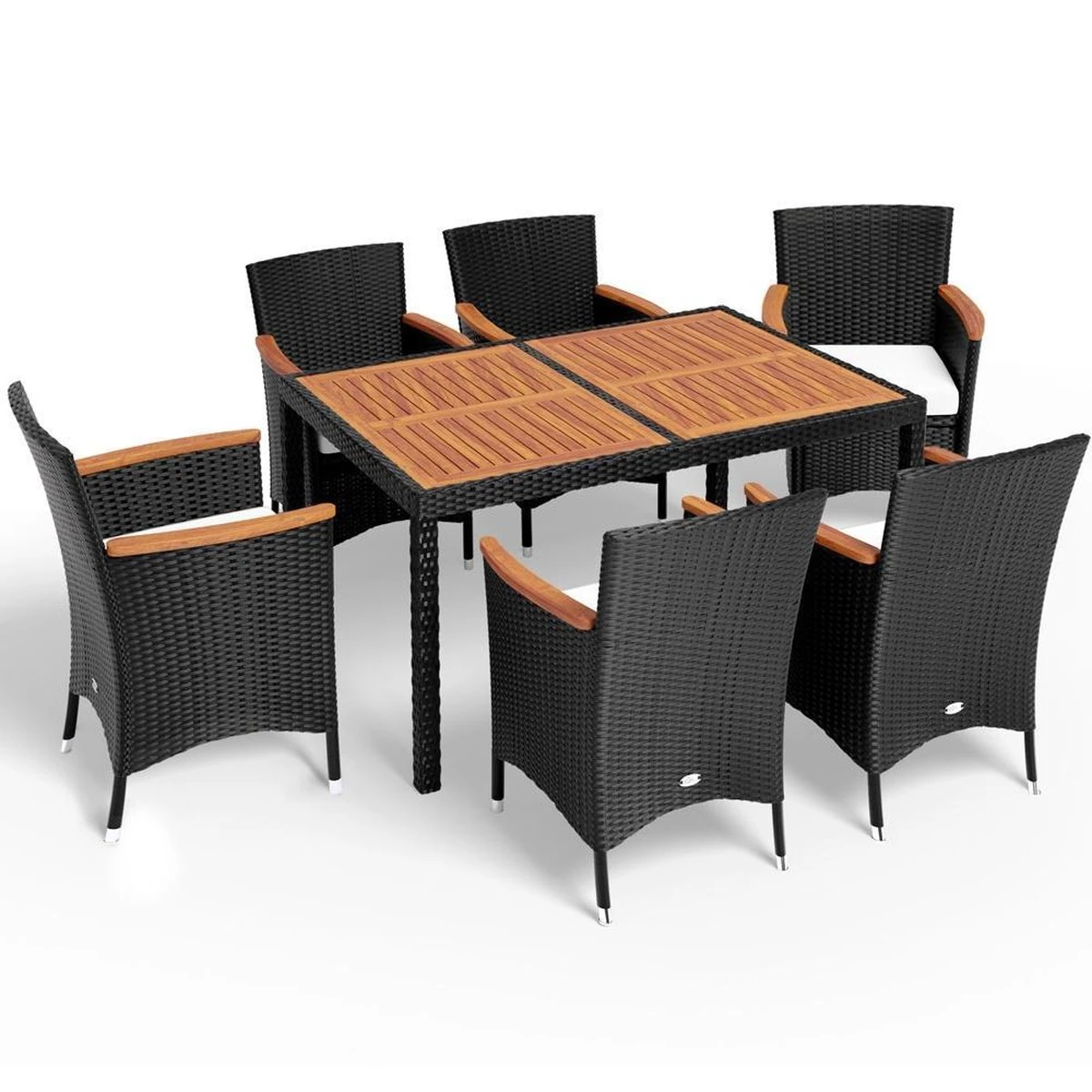 Deuba Polyrattan Tuinset Verona - 6 Stoelen + 1 Tafel Zwart Deuba Polyrattan Tuinset Verona - 6 Stoelen + 1 Tafel Zwart -Tuinmeubelseries Winkel 1200x1200 941