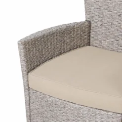Casaria Polyrattan Tuinset - 4 Stoelen & Tafel 90x90 Cm - Beige Grijs -Tuinmeubelseries Winkel 1200x1200 979