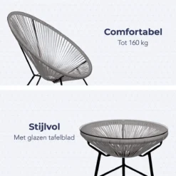 LifeGoods Acapulco Bistroset - 3-Delig - Tuinset Met Bijzettafel - Grijs 3 LifeGoods Acapulco Bistroset - 3-Delig - Tuinset Met Bijzettafel - Grijs -Tuinmeubelseries Winkel 1200x1200 998