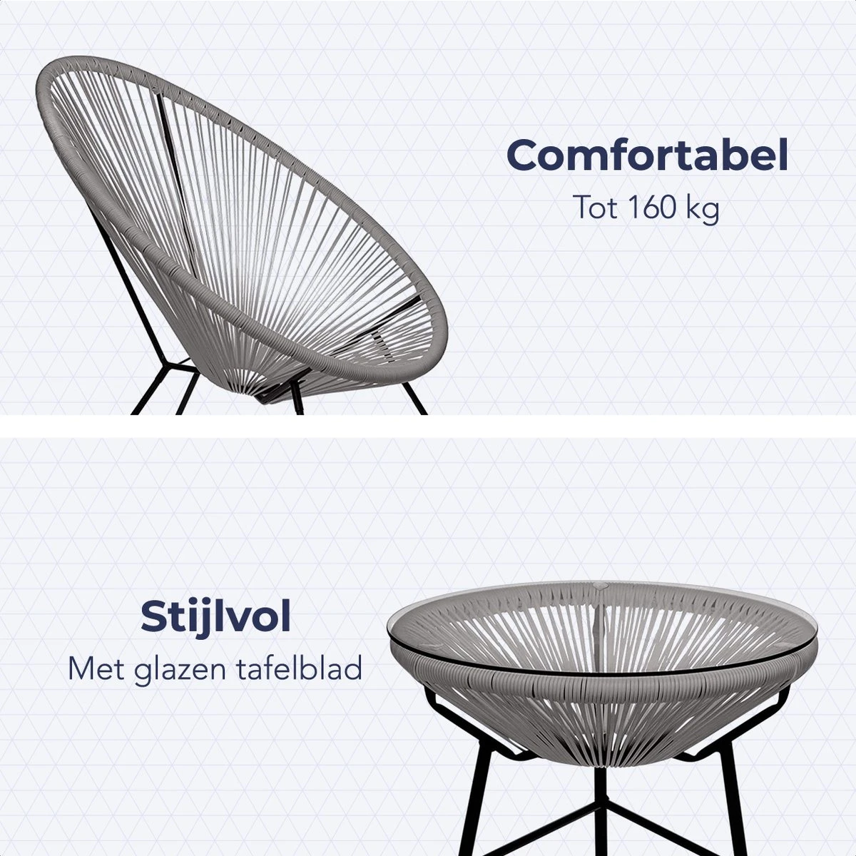 LifeGoods Acapulco Bistroset - 3-Delig - Tuinset met Bijzettafel - Grijs LifeGoods Acapulco Bistroset - 3-Delig - Tuinset Met Bijzettafel - Grijs -Tuinmeubelseries Winkel 1200x1200 998