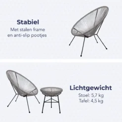 LifeGoods Acapulco Bistroset - 3-Delig - Tuinset Met Bijzettafel - Grijs 4 LifeGoods Acapulco Bistroset - 3-Delig - Tuinset Met Bijzettafel - Grijs -Tuinmeubelseries Winkel 1200x1200 999
