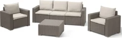 Allibert California Loungeset - 5 Personen - Cappuccino