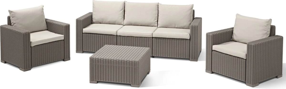 Allibert California Loungeset - 5 personen - Cappuccino Allibert California Loungeset - 5 Personen - Cappuccino -Tuinmeubelseries Winkel 1200x376 1