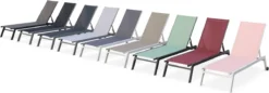 ELSA - Set Van 2 Ligstoelen Van Aluminium En Textileen, Ligbed Multipositioneel Met Wieltjes, Kleur Wit/grijs 3 ELSA - Set Van 2 Ligstoelen Van Aluminium En Textileen, Ligbed Multipositioneel Met Wieltjes, Kleur Wit/grijs -Tuinmeubelseries Winkel 1200x418