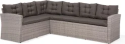 Beliani VITERBO - Loungeset Voor 8 - Grijs - PE Rotan -Tuinmeubelseries Winkel 1200x429