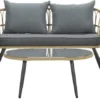 Garden Impressions Franklin Loungeset 4-delig - Wicker - Carbon Black/mystic Grey