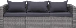 VidaXL 3-delige Loungeset Met Kussens Poly Rattan Grijs -Tuinmeubelseries Winkel 1200x442 1