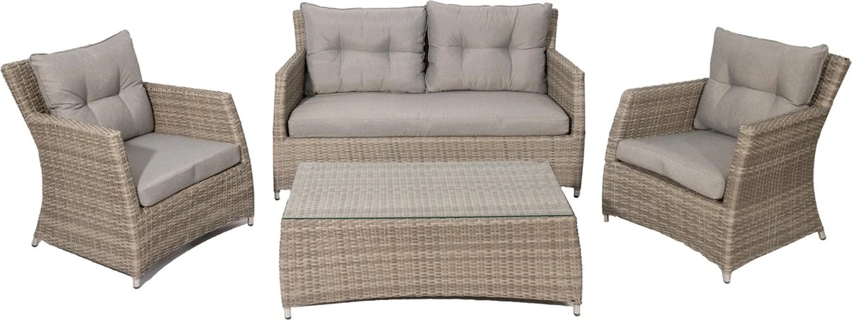 MaxxGarden Rattan loungeset - 5 persoons zithoek - wicker tuinset - incl. kussens en tafel MaxxGarden Rattan Loungeset - 5 Persoons Zithoek - Wicker Tuinset - Incl. Kussens En Tafel -Tuinmeubelseries Winkel