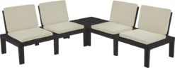 Pro Garden Tuinset Molok 5-delig Grijs Met Grijze Kussens, Voor 4 Personen. -Tuinmeubelseries Winkel 1200x469