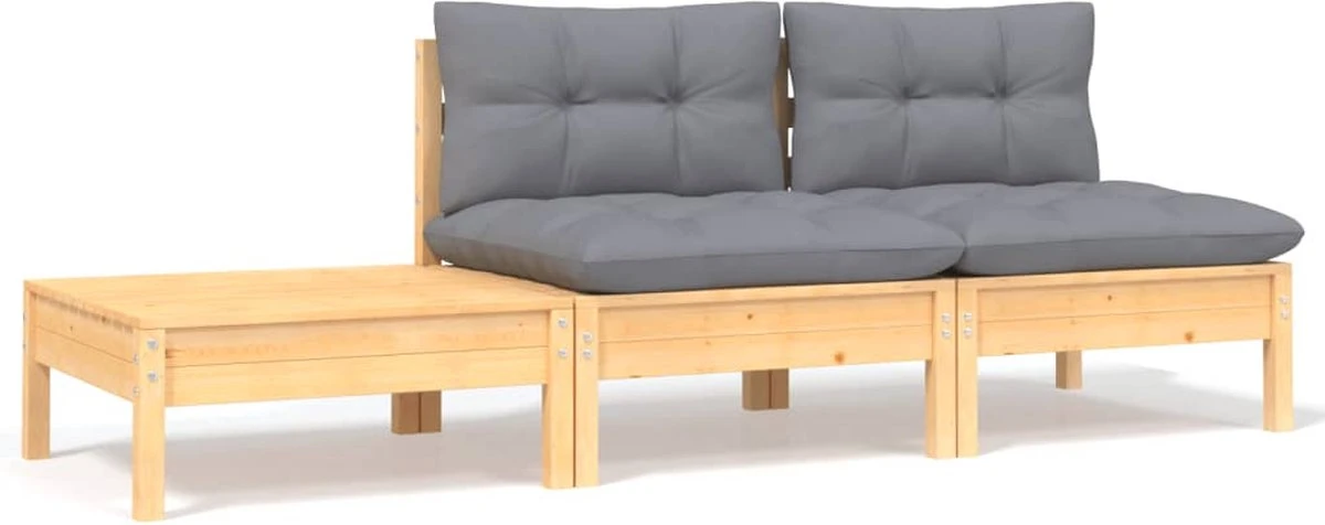vidaXL 3-delige Loungeset met grijze kussens massief grenenhout VidaXL 3-delige Loungeset Met Grijze Kussens Massief Grenenhout -Tuinmeubelseries Winkel 1200x476 1