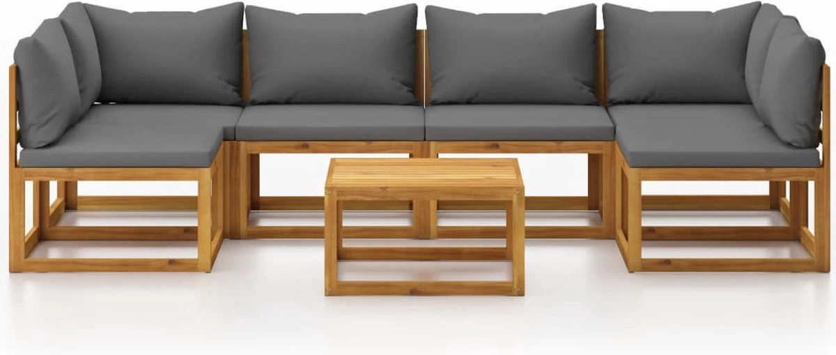 Decoways - 7-delige Loungeset met kussens massief acaciahout Decoways - 7-delige Loungeset Met Kussens Massief Acaciahout -Tuinmeubelseries Winkel 1200x509 2