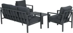 Garden Impressions Durban Loungeset - 4-delig - Zwart -Tuinmeubelseries Winkel 1200x539